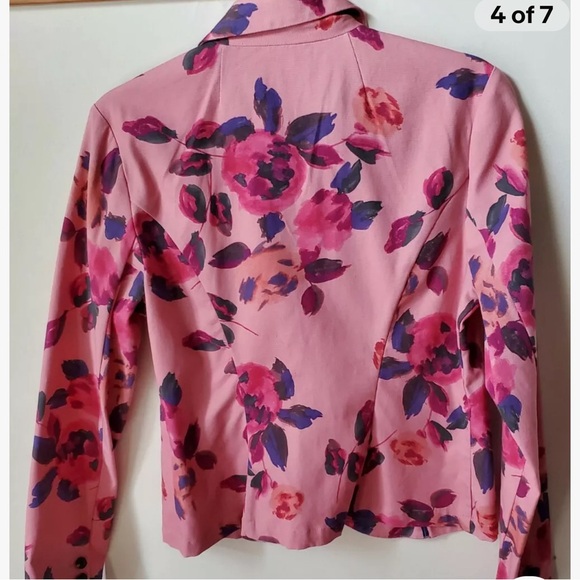 CAbi Women’s Size 12 Pink Rose Garden Floral Jacket Blazer - Picture 7 of 9